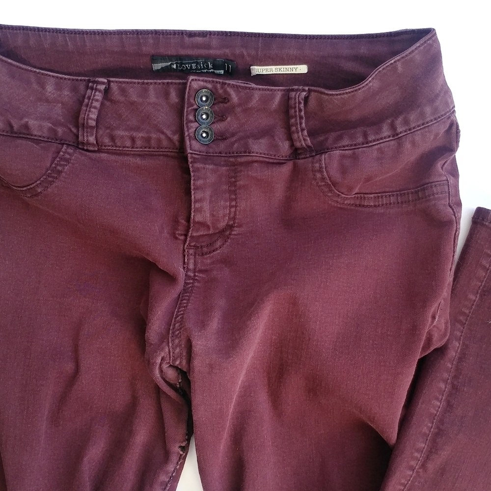 Lovesick | Maroon Super Skinny Jeans